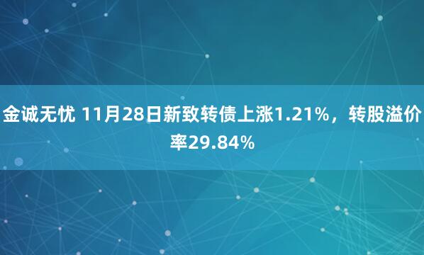 金诚无忧 11月28日新致转债上涨1.21%，转股溢价率29.84%